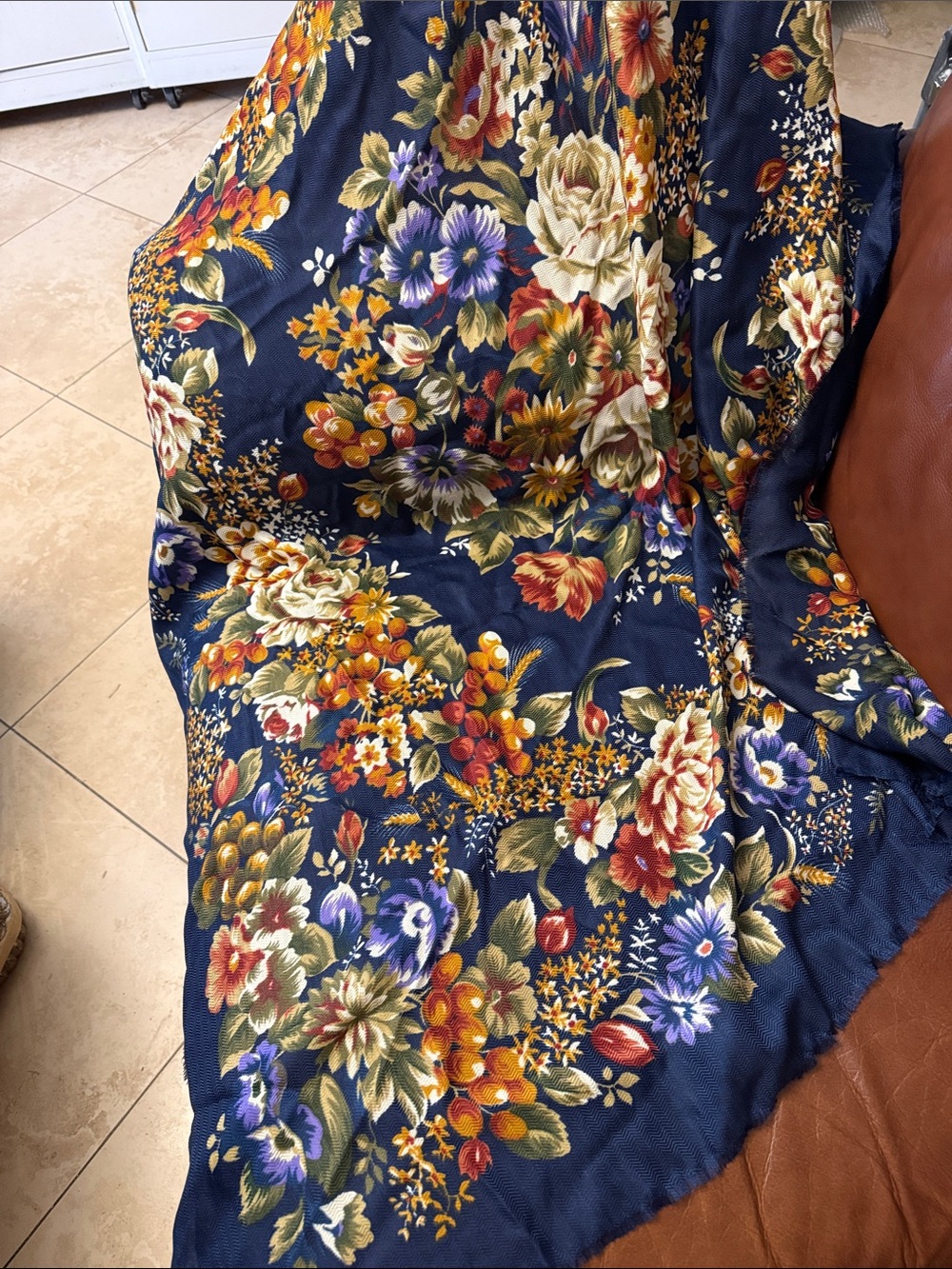 Floral Navy Lightweight Scarf - Women Accessories
